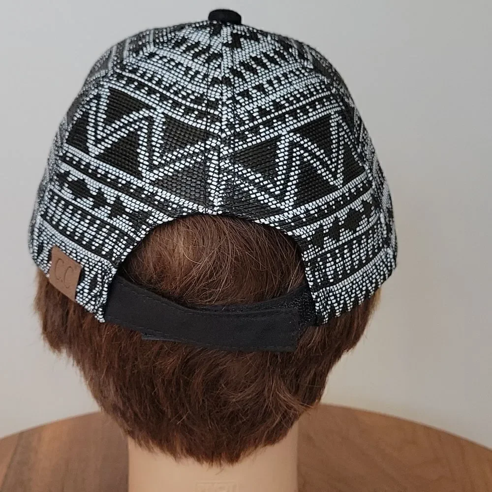 Baseball Cap With Tribal Pattern